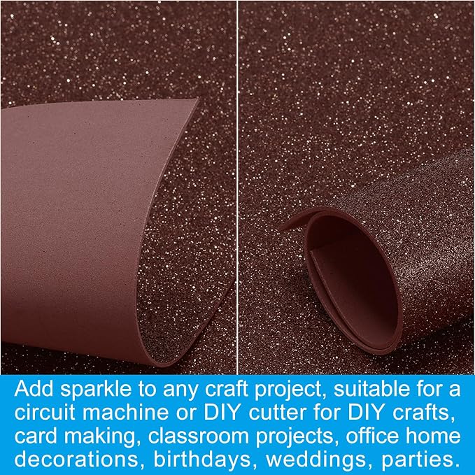 PATIKIL 30Sheets Dark Brown EVA Glitter Foam Sheet 11.8 x 7.9 Inch 2mm Thick - Image 5