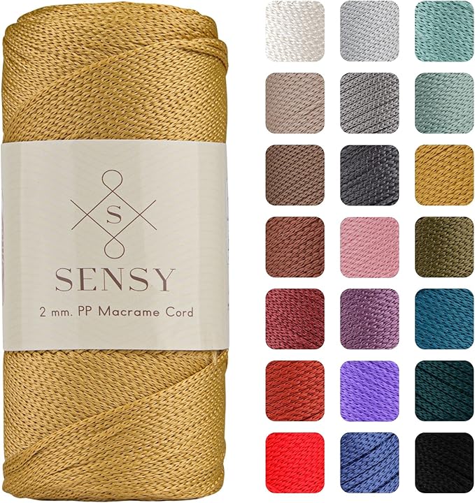 Sensy Premium 2mm 251 Yards Polyester Rope 100% Polypropylene Cord Macrame Cord by SSENSY