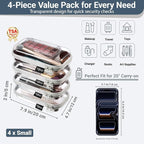 YQBRAO 4-Pack Clear Hard Shell Zipper Case, 1.2mm Ultra-Thick Diaper Bag - Image 4