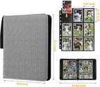 GERMUN 3 Ring 9 Pocket Zipper Card Binder, 720 Double Sided Standard PU Trading - Image 2