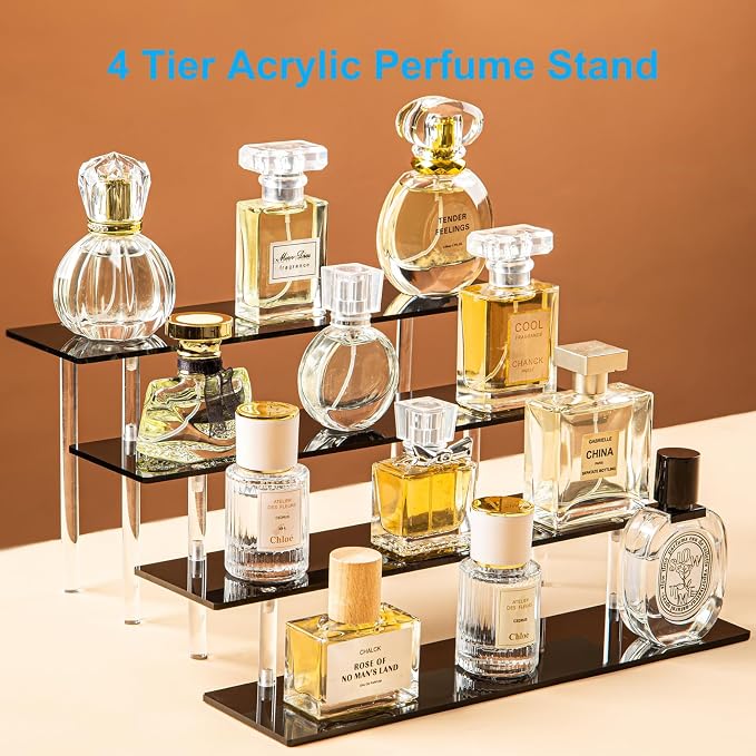 HENABLE 4 Tier Perfume Organizer Stand, Acrylic Risers Display Stands, Display - Image 2