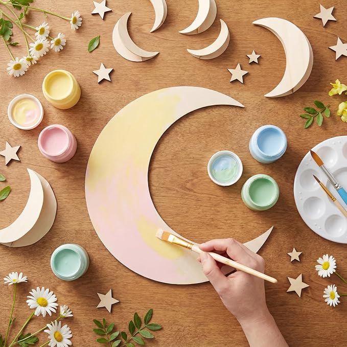 12 Pack 12 Inch Wooden Moon Cutout - Image 4