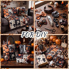 HunnmingRe 20 Pcs 10''x10'' Halloween Quilting Fabric Square Spooky Gothic - Image 6