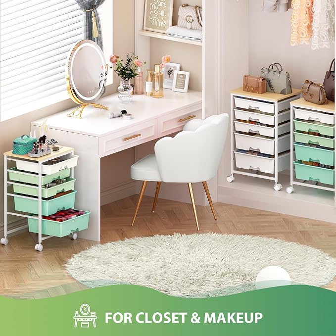 Goovilla Rolling Cart with Drawers, Utility Cart Organizer With 5 Removable - Image 8