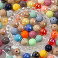 16mm Acrylic Beads Deep Ab Color Round Bead 100pcs Loose Space Beads by BERMRO