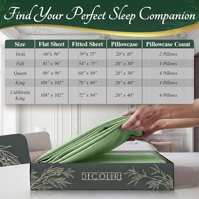 DECOLURE 100% Viscose Derived from Bamboo Sheets Queen Size - Image 8
