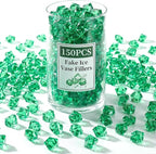 DomeStar 150PCS Fake Ice, Vase Fillers Green Acrylic Fake Diamonds Plastic Gems by DOMESTAR