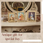 Wonderjune 3 Pcs Vintage Picture Frames Antique Set Baroque Ornate Gold Arched - Image 5