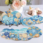 8 Pack Ocean Diamond Art Coasters, Seashell Diamond Painting Coasters Kits | - Image 6