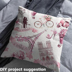 Feelyou Eiffel Tower Upholstery Fabric by The Yard, Romantic French Paris - Image 4