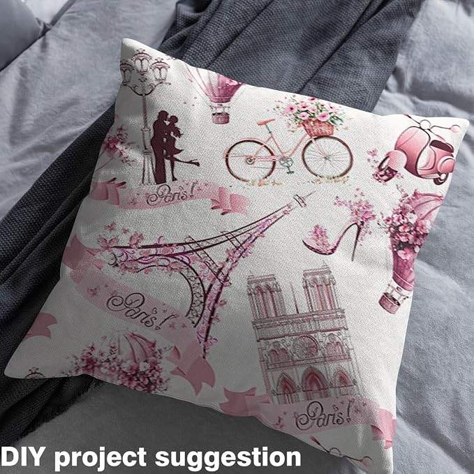Feelyou Eiffel Tower Upholstery Fabric by The Yard, Romantic French Paris - Image 4