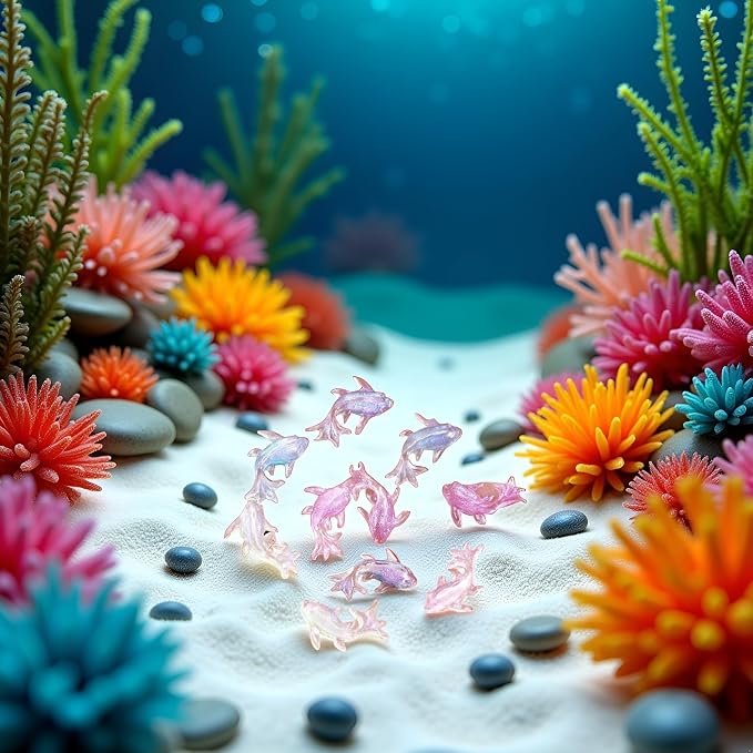 100Pcs Colorful Cute Mini Shiny Miniature Resin Goldfish Figurines, DIY - Image 7