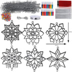 Ayhuhra 30 Sets Winter Snowflake Wind Chime Suncatchers Craft Kits DIY Window - Image 3