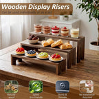 2 Set Wooden Cupcake Stand for Decor, 3 Tiered Stackable Display Risers - Image 5