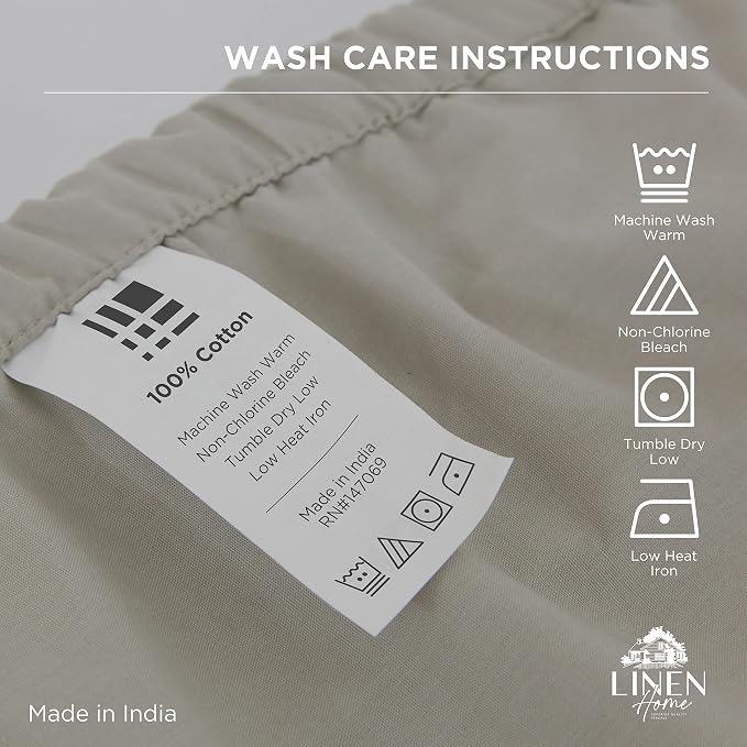 Linen Home 100% Cotton Percale Weave Fitted Sheet, King Size, Prelude Purple - Image 7