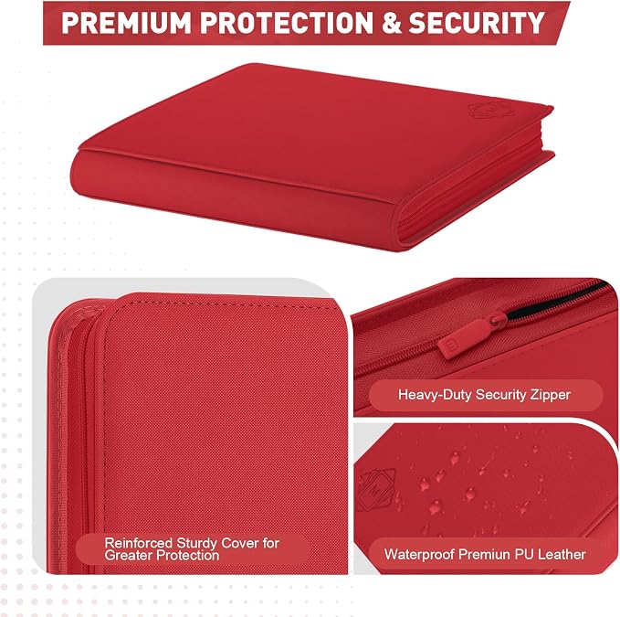 Premium Card Binder 12 Pocket for 720 Pockets Trading Card Binder, PU Zipper - Image 6