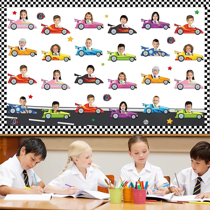 gisgfim 80Pcs Racing Car Cutouts Race Car Decorations Bulletin Board Auto Paper - Image 5