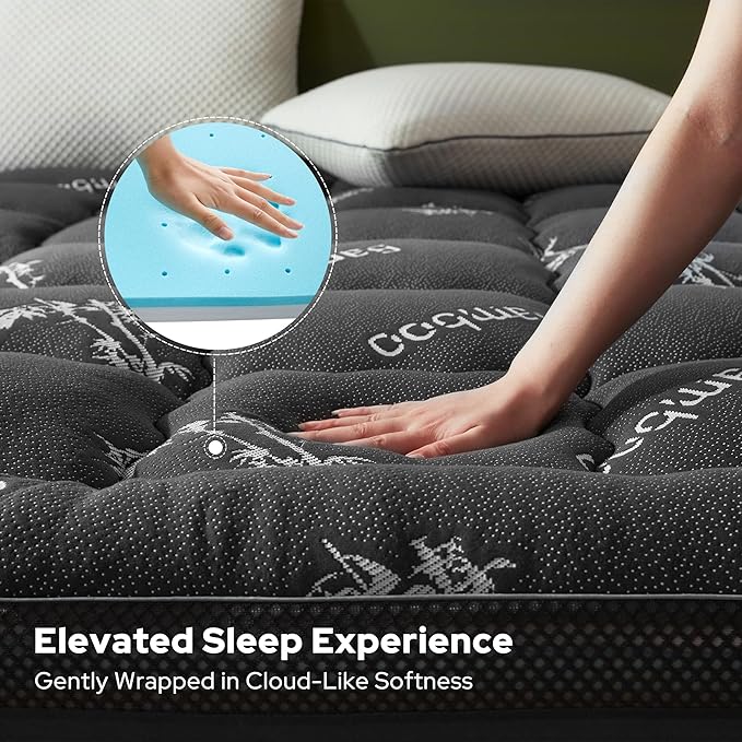 BEDLORE 4 Inch Memory Foam Mattress Topper Twin, 2-in-1 Dual Layer Design - Image 4