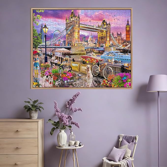 London Bridge Puzzles for Adults 1000 Pieces, Challenging Jigsaw Puzzles for - Image 4