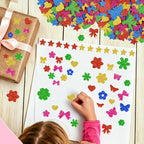 500Pcs Foam Stickers Glitter Colorful Flower Butterfly Bow Shapes Stickers - Image 8
