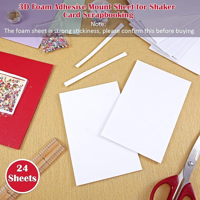 24 Pcs Foam Sheet Double Sided Sticky Dual-Adhesive 3D Foam Adhesive Mount Sheet - Image 5