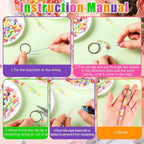 Landical 564 Pcs DIY Bead Keychain Kit Key Chain Making Craft Adjustable Letter - Image 2