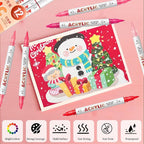 Red Series Acrylic Paint Pens, Water Based 12 Colors Dual Tip Acrylic Paint - Image 4