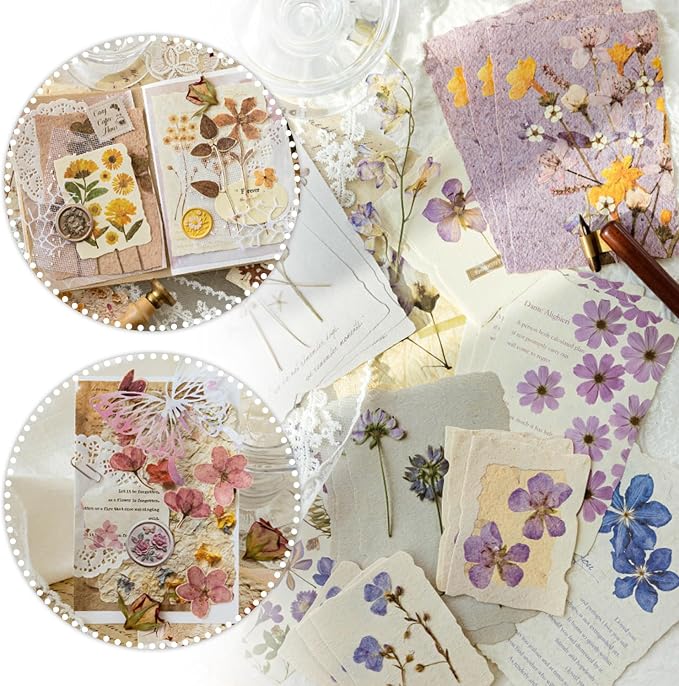 120 Pcs Floral Textured Scrapbook Paper Junk Journal Supplies Stationery | 4 - Image 4