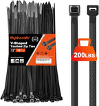 Zip Ties Heavy Duty 12 inch，V-Shaped Toothed Double Sided by Rythcraft