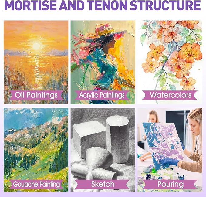ESRICH 20x20 Stretched Canvas for Painting, 3 Pack Square Canvas for Painting - Image 4