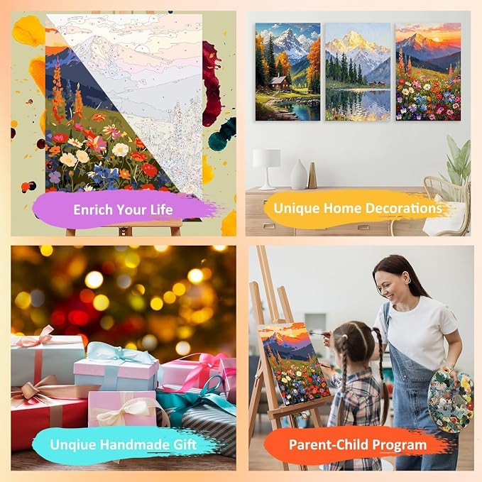 3 Pack Framed Paint by Numbers for Adult - Image 7