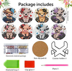 8 Pack Diamond Art Coasters, Highland Cow Diamond Painting Coasters Kits | Cow - Image 2