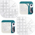 Kigley 2 Pcs Curved Corner Cutter Quilt Ruler Acrylic Sewing Patchwork Template by Kigley