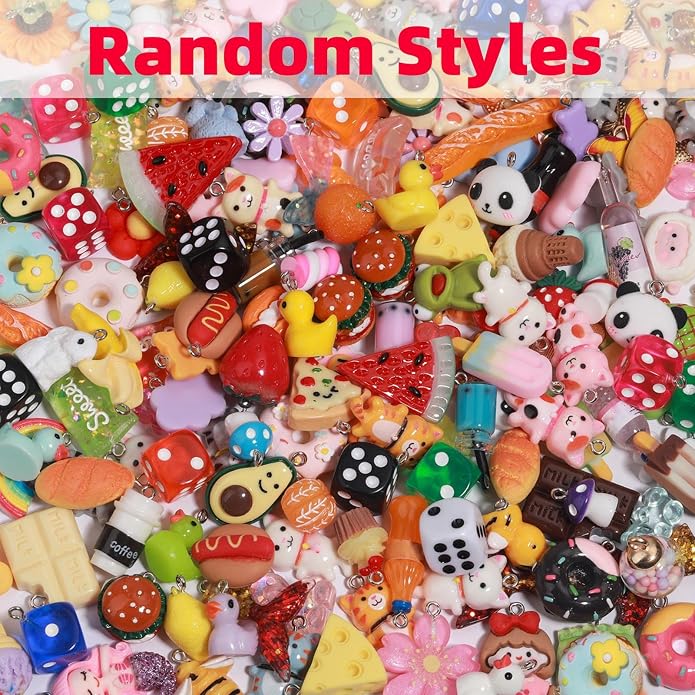 MGGFBLEY Assorted Resin Charms for DIY Bracelet & Keychain Making – Mini Candy - Image 2