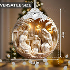 Christmas Ornaments 2025 Faux Stained Glass Effect, Christmas Tree Ornaments - Image 5