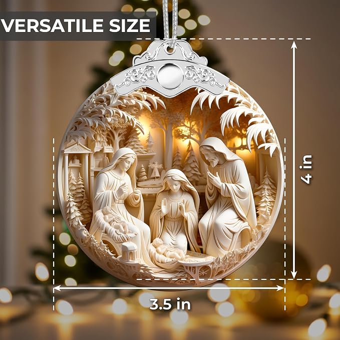 Christmas Ornaments 2025 Faux Stained Glass Effect, Christmas Tree Ornaments - Image 5