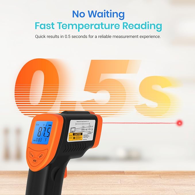 Etekcity Infrared Thermometer Laser Temperature Gun 774, Pizza Oven, Adjustable - Image 5