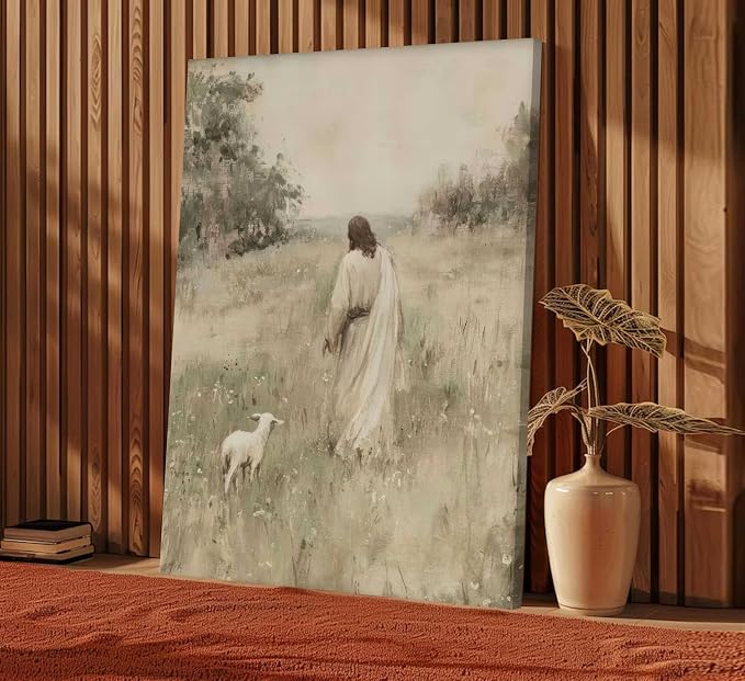 Jesus And Lamb Wall Art Jesus Leaves The 99 Sheep Wall Decor The Lost Sheep - Image 5