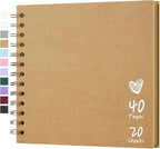 Scrapbook 7x7 Inch DIY Scrapbook Album Hardcover Kraft Paper Scrap Book Photo by Hiwhy