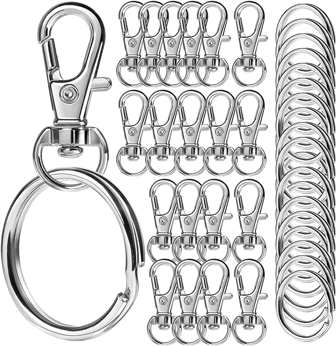 LEOBRO 140PCS Snap Hooks and Metal Key Rings, Jewelry Making, Art Crafts by LEOBRO