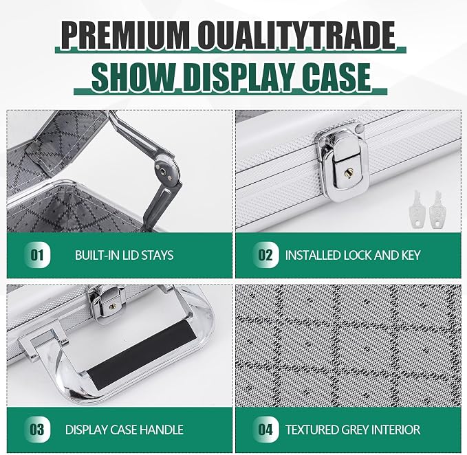 Trade Show Display Case Table Top Portable Aluminum Sports Card Display Case - Image 3