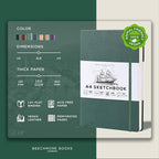 Beechmore Books A4 Sketchbook – 8.5x11 Premium Vegan Leather Bound Large Sketch - Image 2