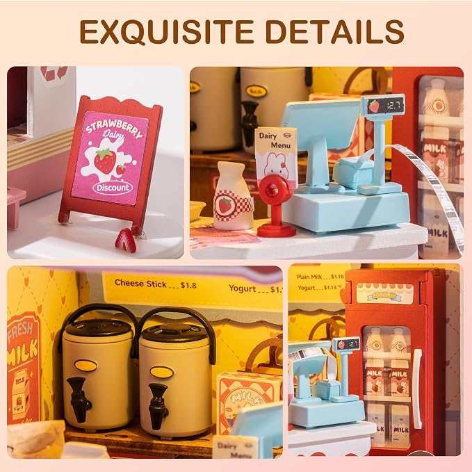 DIY Mini House Building Miniature Kit Milkbox, Miniverse Lifestyle Bookshelf - Image 5
