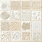 16PCS Geometric Stencils for Painting, Reusable Abstract Layering Stencils for by Unknown