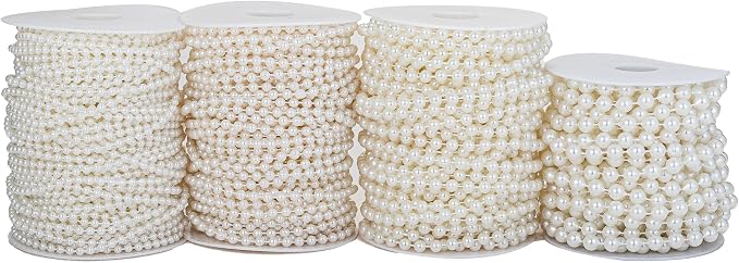 5mm Crafts Faux Pearl Beads Garland Pearl Bead Roll Strand of Pearls to - Image 5