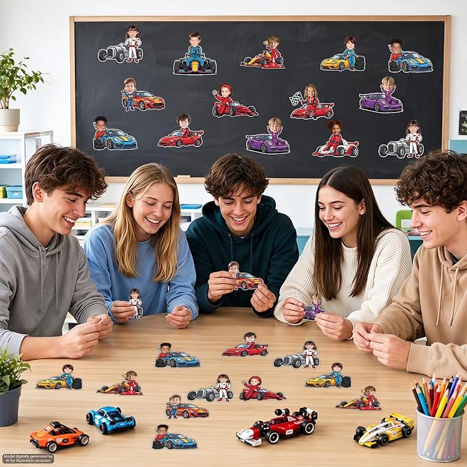 120pcs Race Car Cutouts Racing Theme Bulletin Board Decoration Back to School - Image 5
