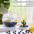Blue Glass Marbles, 0.97 LB Transparent and Smooth Flat Glass Beads - Image 4