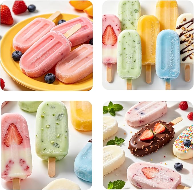 Popsicles Molds, Reusable Silicone Ice Pop Cream Cakesicle Maker Mold 4 Cavities - Image 7