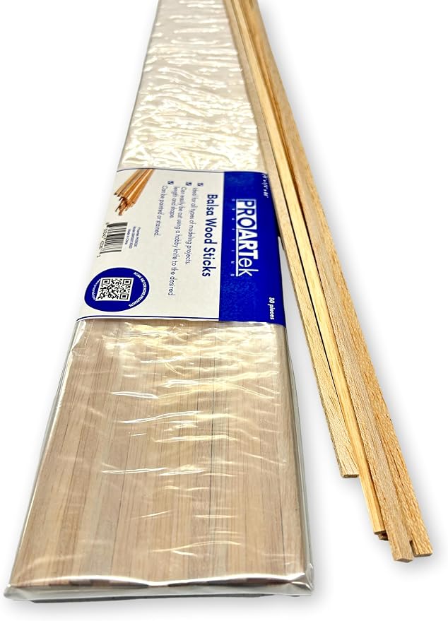 Proartek PK00030 Model BWS001X030 Balsa Wood Strips, 1/8" x 1/4" x 36" Select - Image 3