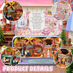 Kisoy Dollhouse Miniature with Furniture Kit, Handmade DIY House Model - Image 6